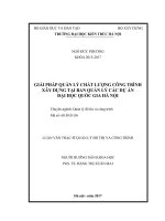 Giải pháp quản lý chất lượng công trình xây dựng tại ban quản lý các dự án đại học quốc gia hà nội (tt) 
