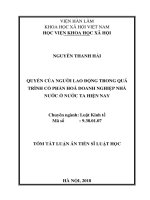 Quyền của người lao động trong quá trình cổ phần hoá doanh nghiệp nhà nước ở nước ta hiện nay (tt)