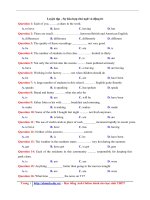 50 bài tập luyện tập sự hòa hợp chủ ngữ và động từ _ file word có lời giải chi tiết
