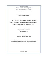 Quyền của người lao động trong quá trình cổ phần hoá doanh nghiệp nhà nước ở nước ta hiện nay (Luận án tiến sĩ)