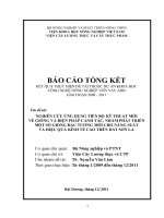 Nghiên cứu ứng dụng tiến bộ kỹ thuật mới về giống và biện pháp canh tác, nhằm phát triển một số giống đậu tương mới cho năng suất và hiệu quả kinh tế cao trên đất sơn la 