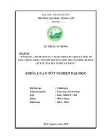 Đánh giá ảnh hưởng của hoạt động du lịch và một số hoạt động khác tới môi trường sinh thái tại khu di tích lịch sử Pác Bó  tỉnh Cao Bằng. (Khóa luận tốt nghiệp)