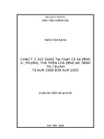 Công tác xây dựng tổ chức cơ sở đảng xã, phường, thị trấn của đảng bộ tỉnh thái bình từ năm 1998 đến năm 2005 