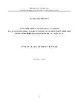 Giải pháp nâng cao năng lực tài chính tại ngân hàng nông nghiệp và phát triển nông thôn việt nam trong điều kiện hội nhập quốc tế