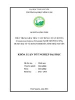 Thực trạng khai thác và sử dụng cây Gù hương (Cinnamomum balansae H. Lecomte) tại huyện Phú Lương, Đại Từ và huyện Định Hóa  tỉnh Thái Nguyên. (Khóa luận tốt nghiệp)
