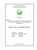 Điều tra, đánh giá hiện trạng chất lượng môi trường nông thôn tại xã Búng Lao  huyện Mường Ảng  tỉnh Điện Biên. (Khóa luận tốt nghiệp)