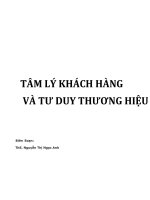 TÂM LÝ KHÁCH HÀNG VÀ TƯ DUY THƯƠNG HIỆU