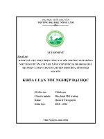 Đánh giá việc thực hiện công tác bồi thường giải phóng mặt bằng Dự án Cải tạo, nâng cấp Quốc lộ 268 đoạn qua địa phận thị trấn Chợ Chu  huyện Định Hóa  tỉnh Thái Nguyên. (Khóa luận tốt nghiệp)