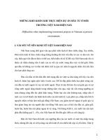 Những khó khăn khi thực hiện dự án đầu tư ở môi trường việt nam hiện nay 