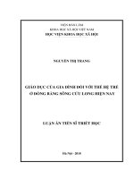 Giáo dục của gia đình đối với thế hệ trẻ ở đồng bằng sông Cửu Long hiện nay (Luận án tiến sĩ)