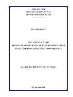 Mâu thuẫn xã hội trong chuyển dịch cơ cấu kinh tế nông nghiệp ở các tỉnh đồng bằng sông Hồng hiện nay (Luận án tiến sĩ)