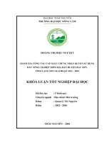 Đánh giá công tác cấp Giấy chứng nhận quyền sử dụng đất Nông nghiệp trên địa bàn huyện Bắc Sơn  tỉnh Lạng Sơn giai đoạn 2011  2015. (Khóa luận tốt nghiệp)
