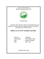 Đánh giá thực trạng và đề xuất giải pháp nâng cao hiệu quả sử dụng đất nông nghiệp trên địa bàn xã Bế Triều  huyện Hòa An  tỉnh Cao Bằng. (Khóa luận tốt nghiệp)