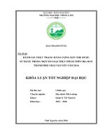 Đánh giá thực trạng hàm lượng hàn the được sử dụng trong một số loại thực phẩm trên địa bàn thành phố Thái Nguyên năm 2016. (Khóa luận tốt nghiệp)