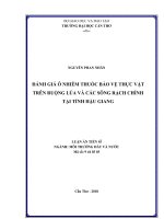 Đánh giá ô nhiễm thuốc bảo vệ thực vật trên ruộng lúa và các sông, rạch chính tại tỉnh Hậu Giang.