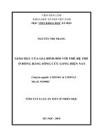 Giáo dục của gia đình đối với thế hệ trẻ ở đồng bằng sông Cửu Long hiện nay (tt)