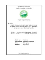 Nghiên cứu đặc điểm tái sinh tự nhiên loài Xoan đào (Pygeum arboreum Endl) tại xã Tân Thịnh  huyện Định Hóa  tỉnh Thái Nguyên (Khóa luận tốt nghiệp)