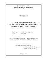 Xây dựng môi trường giáo dục ở trường THPT chuyên theo tiếp cận văn hóa tổ chức