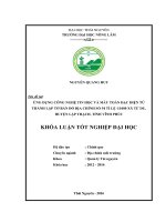Ứng dụng công nghệ tin học và máy toàn đạc điện tử thành lập bản đồ địa chính tờ số 54 tỉ lệ 1:1000 xã Tử Du  huyện Lập Thạch  tỉnh Vĩnh Phúc. (Khóa luận tốt nghiệp)