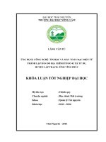 Ứng dụng công nghệ tin học và máy toàn đạc điện tử thành lập bản đồ địa chính tờ số 42 xã Tử Du  huyện Lập Thạch  tỉnh Vĩnh Phúc. (Khóa luận tốt nghiệp)
