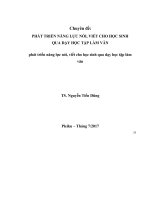 Chuyên đề tiểu học phát triển năng lực nói, viết cho học sinh qua dạy học tập làm văn