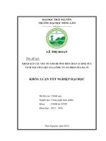 Khảo sát các yếu tố ảnh hưởng đến chất lượng sữa tươi nguyên liệu của công ty cổ phần sữa Ba Vì. (Khóa luận tốt nghiệp)