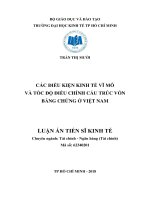 Các điều kiện kinh tế vĩ mô và tốc độ điều chỉnh cấu trúc vốn –Bằng chứng ở Việt Nam.
