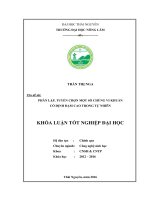 Phân lập, tuyển chọn một số chủng vi khuẩn cố định đạm cao trong tự nhiên. (Khóa luận tốt nghiệp)