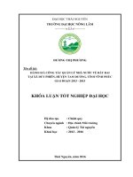 Đánh giá công tác quản lý nhà nước về đất đai tại xã Duy Phiên  huyện Tam Dương  tỉnh Vĩnh Phúc giai đoạn 2013  2015. (Khóa luận tốt nghiệp)