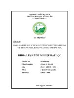 Đánh giá hiệu quả sử dụng đất nông nghiệp trên địa bàn thị trấn Nà Phặc  huyện Ngân Sơn  tỉnh Bắc Kạn. (Khóa luận tốt nghiệp)