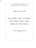 Bất đẳng thức vi phân, bất đẳng thức tích phân và ứng dụng