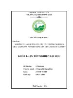 Nghiên cứu ảnh hưởng của các yếu tố công nghệ đến chất lượng sản phẩm đồ uống lên men lactic từ gạo lứt. (Khóa luận tốt nghiệp)