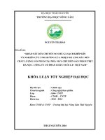 Khảo sát dây chuyền sơ chế gà sạch khép kín và nghiên cứu ảnh hưởng của nhiệt độ làm mát đến chất lượng sản phẩm tại nhà máy chế biến sản phẩm thịt Hà Nội công ty cổ phần chăn nuôi C.P. việt Nam. (Khóa luận tốt nghiệp)