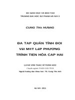 Đa tạp quán tính đối với một lớp phương trình tiến hoá cấp 2