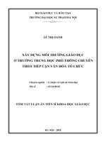 XÂY DỰNG môi TRƢỜNG GIÁO dục ở TRƢỜNG TRUNG học PHỔ THÔNG CHUYÊN THEO TIẾP cận văn hóa tổ CHỨC tt 