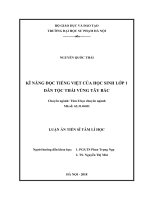 KĨ NĂNG đọc TIẾNG VIỆT của học SINH lớp 1 dân tộc THÁI VÙNG tây bắc