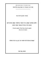 KĨ NĂNG đọc TIẾNG VIỆT của học SINH lớp 1 dân tộc THÁI VÙNG tây bắc tt 