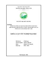 Đánh giá công tác quản lý nhà nước về đất đai của trên địa bàn phường Bắc Cường  thành phố Lào Cai  tỉnh Lào Cai, giai đoạn 2014 2015. (Khóa luận tốt nghiệp)