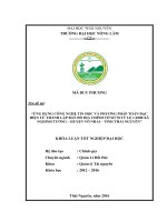 Ứng dụng công nghệ tin học và phương pháp toàn đạc điện tử thành lập bản đồ địa chính tờ số 70 tỷ lệ 1:1000 xã Nghinh Tường – huyện Võ Nhai – tỉnh Thái Nguyên.