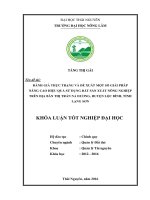 Đánh giá thực trạng và đề xuất một số giải pháp nâng cao hiệu quả sử dụng đất sản xuất nông nghiệp trên địa bàn thị trấn Na Dương  huyện Lộc Bình  tỉnh Lạng Sơn. (Khóa luận tốt nghiệp)