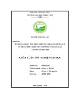 Đánh giá công tác thực hiện quy hoạch, kế hoạch sử dụng đất tại huyện Chợ Mới  tỉnh Bắc Kạn, giai đoạn 20112015. (Khóa luận tốt nghiệp)