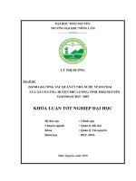 Đánh giá công tác quản lý nhà nước về đất đai của xã Cổ Lũng  huyện Phú Lương  tỉnh Thái Nguyên giai đoạn 2013  2015. (Khóa luận tốt nghiệp)