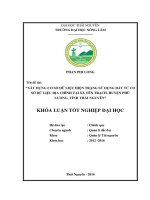 Xây dựng cơ sở dữ liệu hiện trạng sử dụng đất từ cơ sở dữ liệu địa chính tại xã Yên Trạch  huyện Phú Lương  tỉnh Thái Nguyên. (Khóa luận tốt nghiệp)