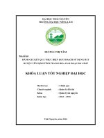 Đánh giá kết quả thực hiện quy hoạch sử dụng đất huyện Yên Định  tỉnh Thanh Hóa, giai đoạn 20112015. (Khóa luận tốt nghiệp)