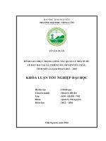Đánh giá thực trạng công tác quản lý Nhà nước về đất đai tại xã Chiềng On  huyện Yên Châu  tỉnh Sơn La giai đoạn 2013  2015. (Khóa luận tốt nghiệp)