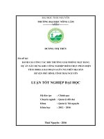 Đánh giá công tác bồi thường giải phóng mặt bằng dự án xây dựng khu công nghiệp Điềm Thụy phần diện tích 180ha (Giai đoạn 6Lô CN5) trên địa bàn huyện Phú Bình  tỉnh Thái Nguyên. (Khóa luận tốt nghiệp)