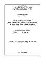 Sự phát triển ngữ nghĩa của nhóm từ chỉ bộ phận cơ thể người từ góc độ ngôn ngữ học tri nhận