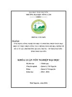 Ứng dụng công nghệ tin học và phương pháp toàn đạc điện tử thực hiện công tác chỉnh lý bản đồ địa chính tờ số 11 tỷ lệ 1 500 Phường Quang Trung  thành phố Thái Nguyên – tỉnh Thái Nguyên. (Khóa luận tốt nghiệp)