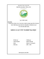 Đánh giá công tác cấp giấy chứng nhận quyền sử dụng đất trên địa bàn huyện Chợ Đồn  tỉnh Bắc Kạn từ năm 2013 – 2015. (Khóa luận tốt nghiệp)