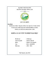 Đánh giá thực trạng công tác quản lý Nhà nước về đất đai trên địa bàn thành phố Lai Châu  tỉnh Lai Châu giai đoạn 2014 – 2015. (Khóa luận tốt nghiệp)